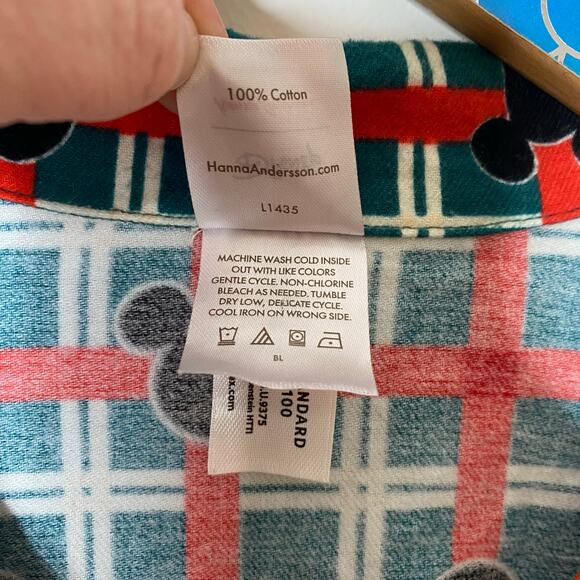 HANNA ANDERSSON Women's Disney Mickey Mouse Holiday Flannel Nightshirt Size Med - Picture 7 of 10